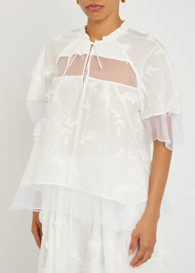 3.1 Phillip Lim Embroidered Tulle And Cotton Top