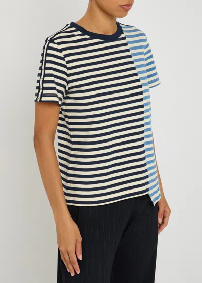3.1 Phillip Lim Patchwork Striped Cotton T-shirt