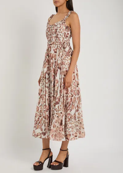 Needle & Thread Leopard-print Chiffon Midi Dress