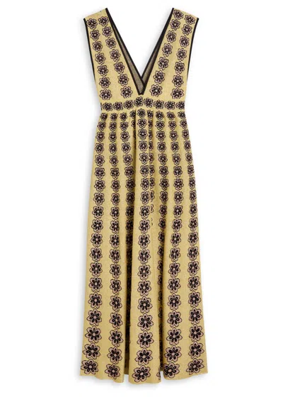 La Doublej La Double J Caper Floral-intarsia Knit Midi Dress