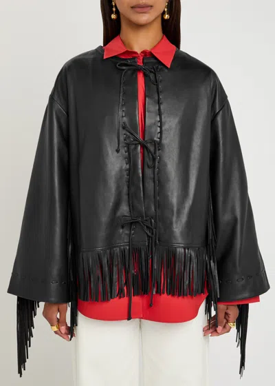 By Malene Birger Zoena Fringed Leather Jacket