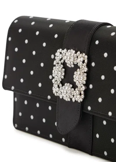 Manolo Blahnik Capri Polka Dot Satin And Mesh Clutch
