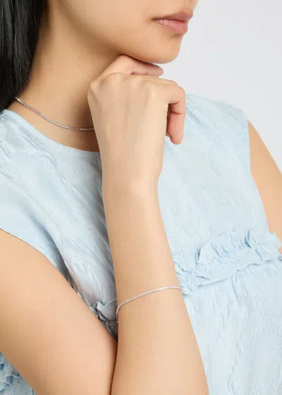 Astrid & Miyu Tennis Crystal-embellished Sterling Silver Bracelet
