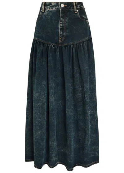 Ganni Denim Maxi Skirt