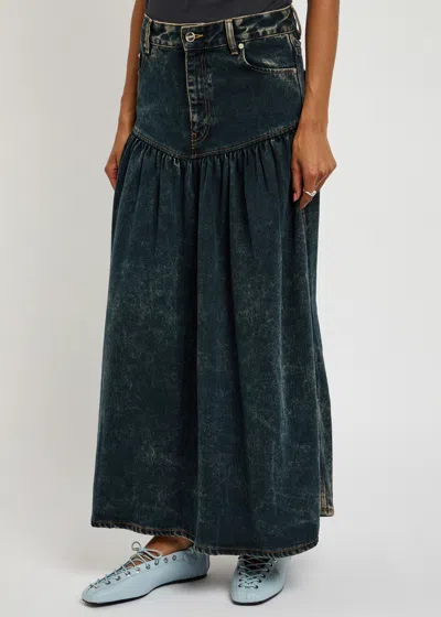 Ganni Denim Maxi Skirt