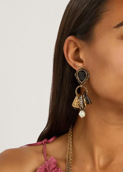 Chloé Chloe The  Antique Pearls Embellished Drop Earrings