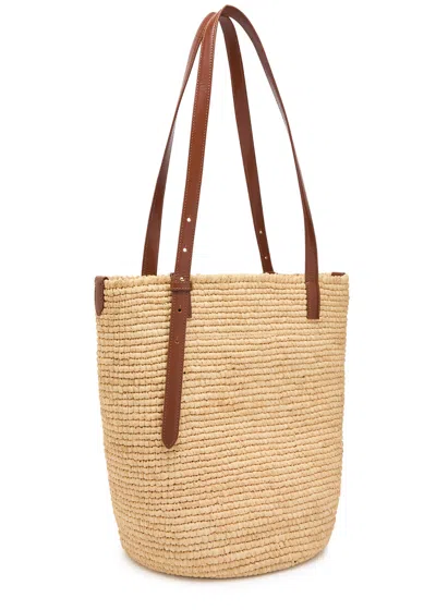 Rabanne Logo-embroidered Raffia Tote