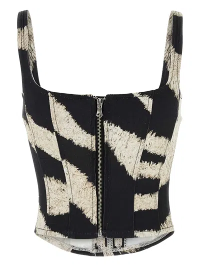 Giuseppe Di Morabito Zebra-print Corset In Black