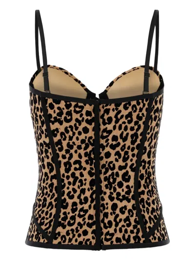 Giuseppe Di Morabito Leopard-print Corset In Black