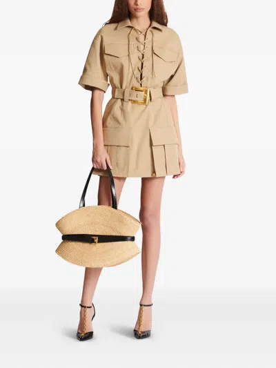 Balmain Lace-up Mini Dress