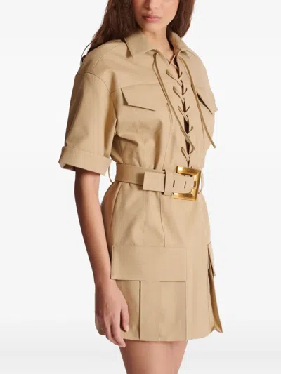 Balmain Lace-up Mini Dress