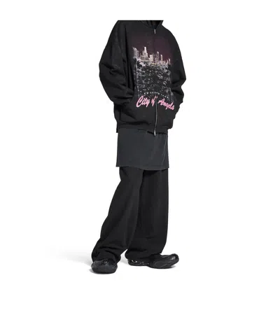 Balenciaga City Of Angels Outerwear Zip-up Hoodie In Black Faded In Black