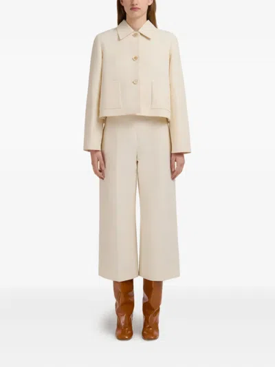 Marni Cotton Cropped Jacket In Nude