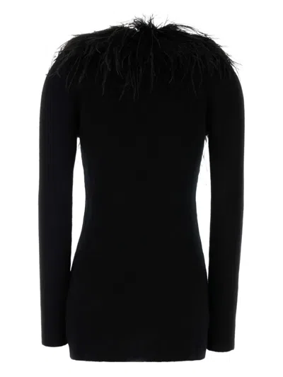 Blumarine Feather-trim Wool Cardigan