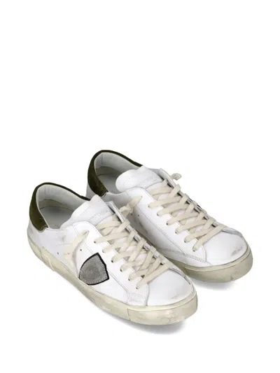 Philippe Model Prsx Low Man Blanc/vert Sneakers In White