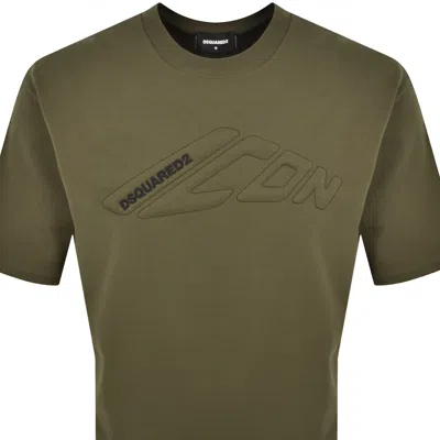 Dsquared2 Loose Fit T Shirt Khaki In Green