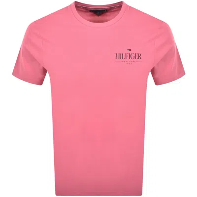 Tommy Hilfiger Stack Logo T-shirt In Pink