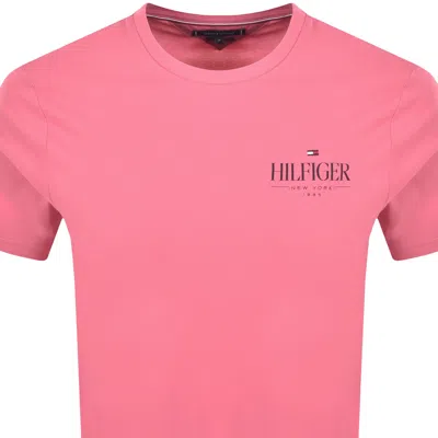 Tommy Hilfiger Stack Logo T-shirt In Pink