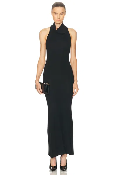 Brandon Maxwell India Halter Dress In Black