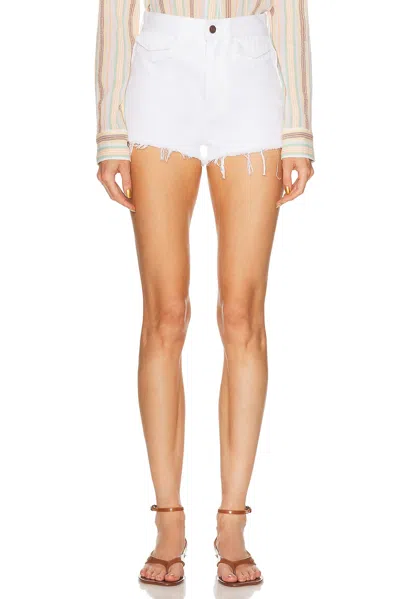 Chloé Frayed-hem Denim Shorts In White