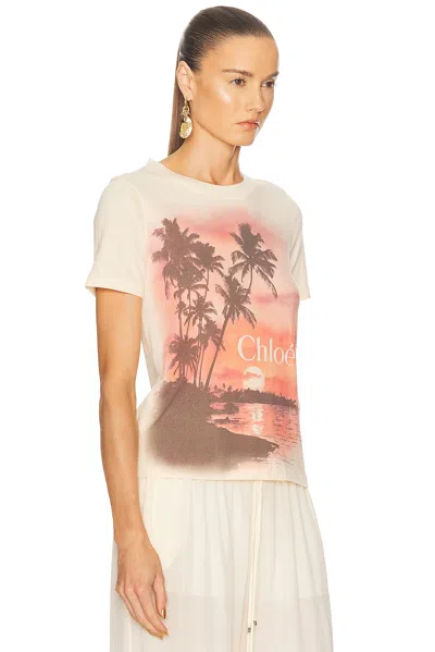 Chloé Graphic Illustration Crew Neck T-shirt In White