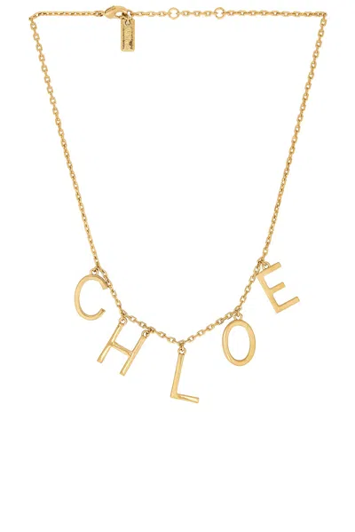 Chloé Chloe Women Gold Metal Chloe Letters Necklace