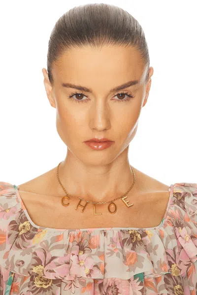 Chloé Chloe Women Gold Metal Chloe Letters Necklace