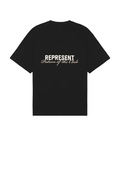 Represent Patron Of The Club Tee In Black
