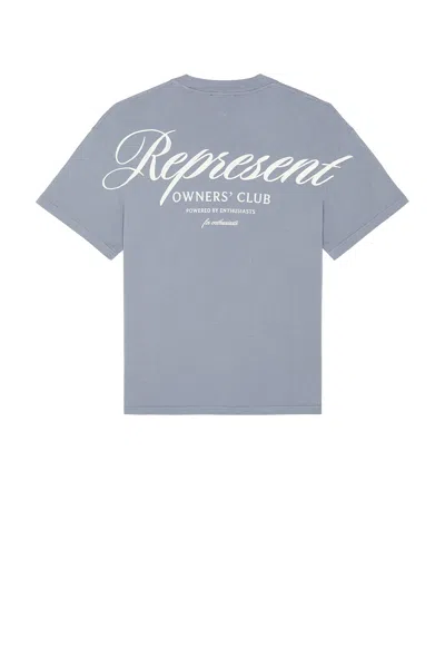 Represent Owners Club Script Tee In Blue