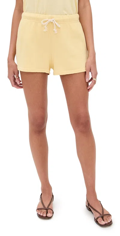 Perfectwhitetee Layla French Terry Sweat Shorts Banana In Yellow