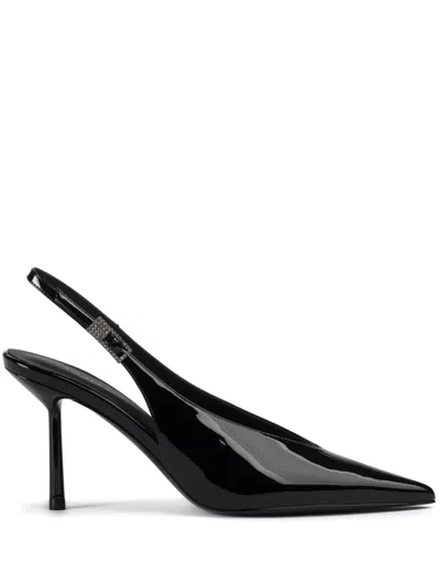 Le Silla 100mm Clivage Slingback Crystal-embellished Pumps In Black
