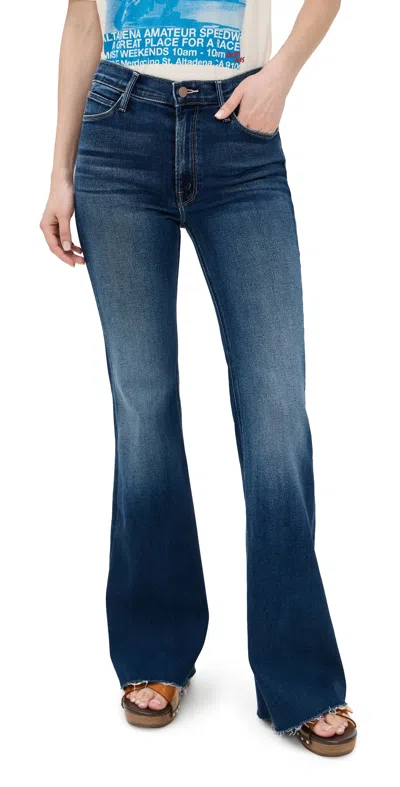 Mother The Doozy Fray Jeans Scorchin Hot In Blue