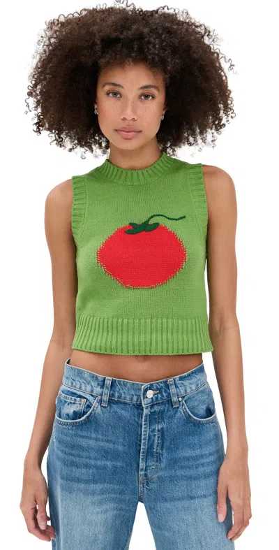 Staud Pingo Sweater Vest Roma Leaf