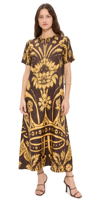 F.r.s For Restless Sleepers F. R.s For Restless Sleepers Criso Dress Brown Background With Crown