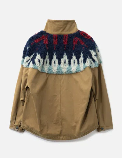 Kapital Boa Fleece Nordic Anorak In Brown