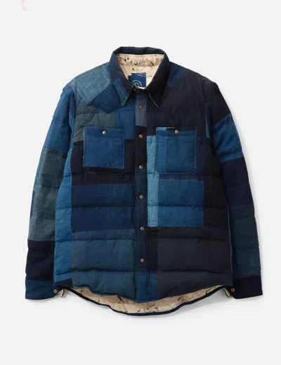 Visvim I.c.t. Kerchief Down Jacket Kofu In Blue