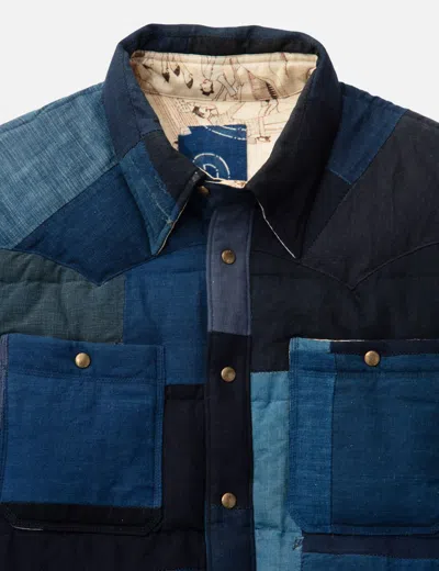 Visvim I.c.t. Kerchief Down Jacket Kofu In Blue