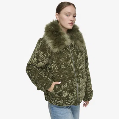 Andrew Marc Black Label Women's Charleroi Crushed Velvet Down Puffer