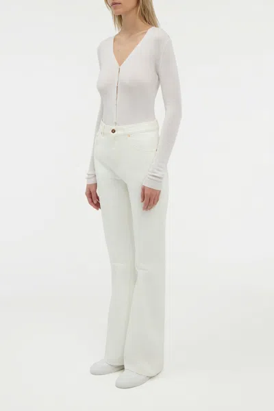 Gabriela Hearst Willa Bootcut Jean In White Recycled Cotton Denim