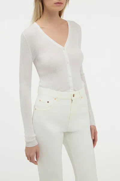 Gabriela Hearst Willa Bootcut Jean In White Recycled Cotton Denim