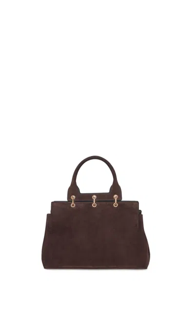 Gabriela Hearst Small Amethyst Bag In Dark Brown Suede