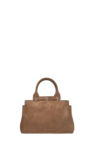 Gabriela Hearst Small Amethyst Bag In Dark Sand Suede