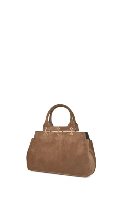 Gabriela Hearst Small Amethyst Bag In Dark Sand Suede