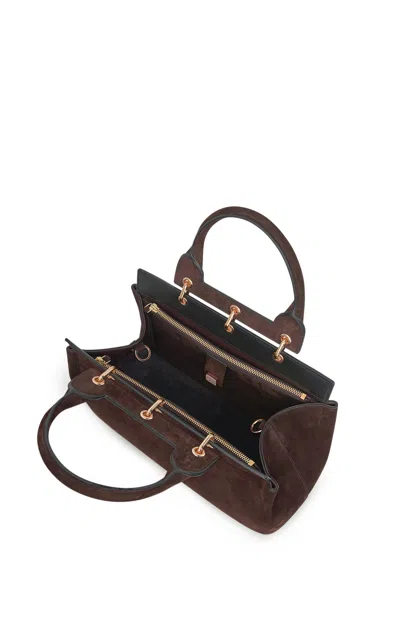 Gabriela Hearst Large Amethyst Bag In Dark Brown Suede