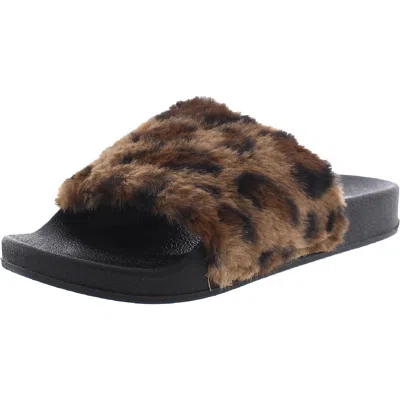 Madden Girl Fancy Womens Solid Slip On Slide Sandals