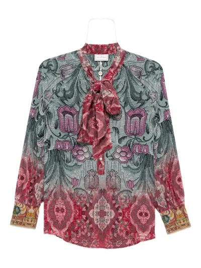 Pierre-louis Mascia Pierre Louis Mascia Printed Silk Shirt In Multi