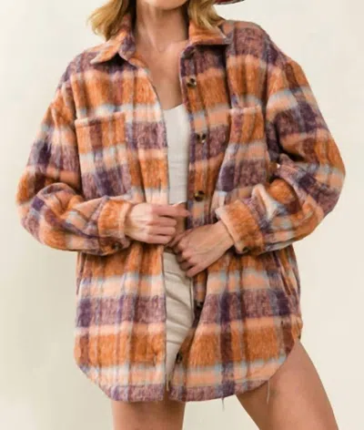 Bibi Harvest Sunset Shacket In Amber