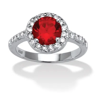Palm Beach Jewelry Simulated Birthstone And Cz .925 Silver Ring