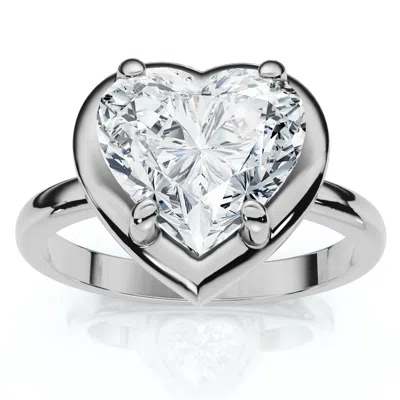 Pompeii3 Certified 2 1/2ct Heart Diamond Button Engagement Ring 14k Gold Or Pt Lab Grown
