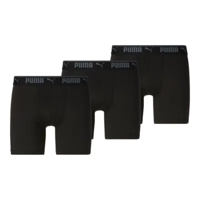 Puma Men's Training Boxer Briefs 3 Pack In Black